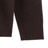 Arden Textured Knit Cardigan - Dark Brown