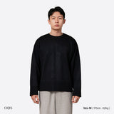 Boxy Crewneck Knit Sweater - Black