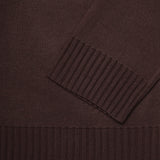 Boxy Crewneck Knit Sweater - Dark Brown