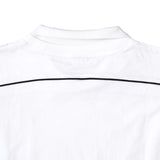 Heavyweight Boxy Piped Long Sleeve Polo - White