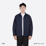 Cotton Linen Shirt Jacket - Navy
