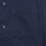 Cotton Linen Shirt Jacket - Navy
