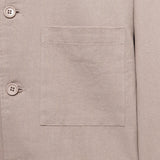 Cotton Linen Shirt Jacket - Khaki