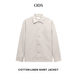 Cotton Linen Shirt Jacket - Cream
