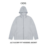 Active Dry Fit Hooded Jacket - Light Grey