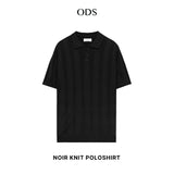 Noir Knit Polo Shirt - Black
