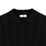 Noir Knit Polo Shirt - Black