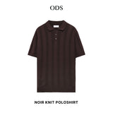 Noir Knit Polo Shirt - Dark Brown