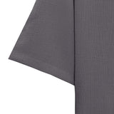Open Collar Crinkle Short Sleeve Shirt - Charcoal