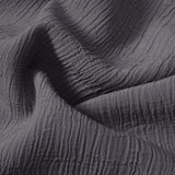 Open Collar Crinkle Short Sleeve Shirt - Charcoal