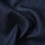 Open Collar Denim Short Sleeve Shirt - Navy
