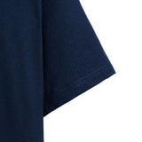 Oversized Heavyweight Cotton 16s T-shirt with Striped Collar - Navy