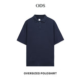 Oversized Classic Polo Shirt - Navy