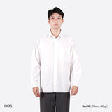Oversized Long Sleeve Shirt Cotton Rayon - White