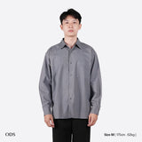 Oversized Long Sleeve Shirt Cotton Rayon - Dark Grey