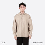 Oversized Long Sleeve Shirt Cotton Rayon - Latte