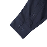 Oversized Long Sleeve Shirt Cotton Rayon - Navy