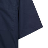 Oversized Short Sleeve Shirt Cotton Rayon - Navy