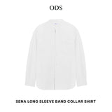 Sena Koko Long Sleeve Band Collar Shirt - White