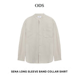 Sena Koko Long Sleeve Band Collar Shirt - Cream