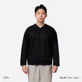 Relaxed V Neck Knit Sweater - Black