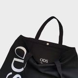 Canvas Tote Bag Side Logo Black
