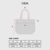 Canvas Tote Bag Middle Logo Black