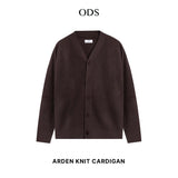 Arden Textured Knit Cardigan - Dark Brown