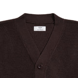 Arden Textured Knit Cardigan - Dark Brown