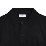 Asher Shirt Collar Knit Cardigan - Black