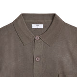 Asher Shirt Collar Knit Cardigan - Khaki