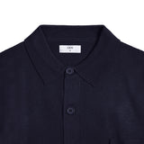 Asher Shirt Collar Knit Cardigan - Navy