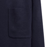 Asher Shirt Collar Knit Cardigan - Navy
