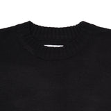 Boxy Crewneck Knit Sweater - Black