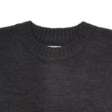 Boxy Crewneck Knit Sweater - Dark Grey