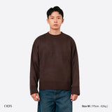 Boxy Crewneck Knit Sweater - Dark Brown