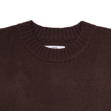 Boxy Crewneck Knit Sweater - Dark Brown