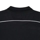 Heavyweight Boxy Piped Long Sleeve Polo - Black