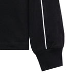 Heavyweight Boxy Piped Long Sleeve Polo - Black