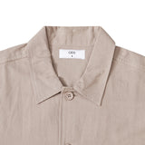 Cotton Linen Shirt Jacket - Khaki