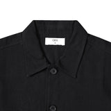 Cotton Linen Shirt Jacket - Black