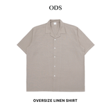 Bowling Oversized Linen Shirt - Khaki