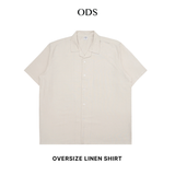 Bowling Oversized Linen Shirt - Broken White