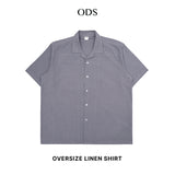 Bowling Oversized Linen Shirt - Iron Grey