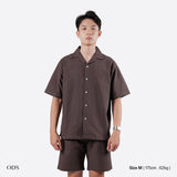 Bowling Oversized Linen Shirt - Espresso