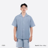 Bowling Oversized Linen Shirt - Light Blue