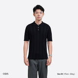 Noir Knit Polo Shirt - Black