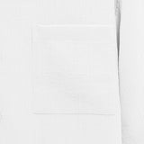 Open Collar Crinkle Short Sleeve Shirt - White