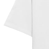 Open Collar Crinkle Short Sleeve Shirt - White