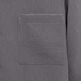 Open Collar Crinkle Short Sleeve Shirt - Charcoal